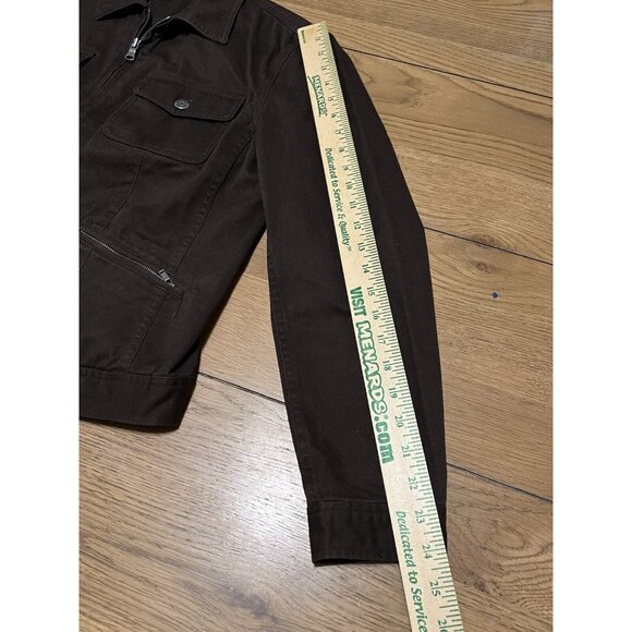 Lauren Jeans Company cropped jacket brown jean jacket size Large Classic Denim - Picture 10 of 14